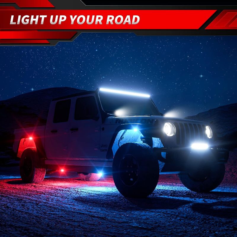 Photo 1 of LED Light Bar 31 inch 4WDKING IP68&IP69K Waterproof USA Design Premium LED Combo Off Road Work Light Truck Fog Lamp Mount on Front Bumper and Grille, Compatible for Ford F150 Tacoma Jeep Wrangler
