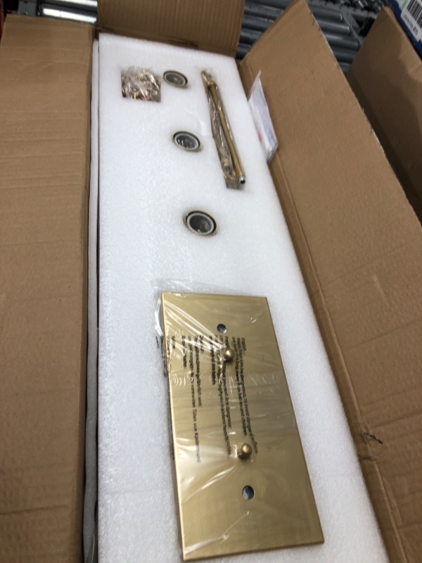 Photo 2 of ***Parts Only***Q&S Gold Modern Chandelier,Antique Brass Rectangle Crystal Chandeliers for Dining Room,Industrial 4 Lights Hanging Pendant Light Fixture for Kitchen Island Living Room Bar Office UL Listed
