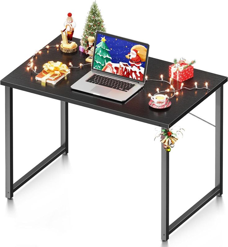Photo 1 of Coleshome 32 Inch Computer Desk, Modern Simple Style Desk for Home Office, Study Student Writing Desk, Black
