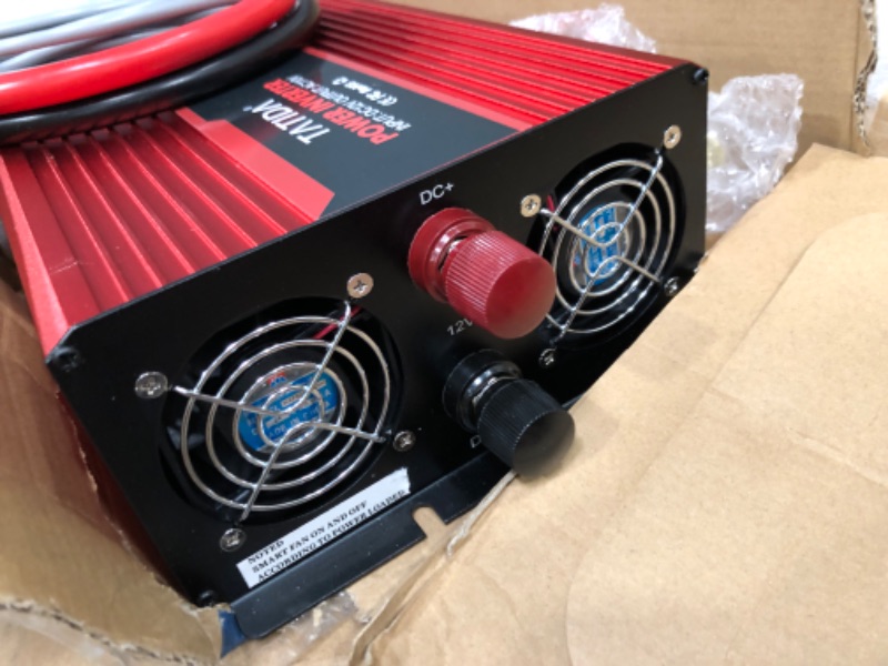 Photo 3 of 3000 watt Power Inverter 3000W Modified Sine Wave Inverter with 3 AC Outlets Converter DC 12V in to AC 110V Out for Car RV Truck Boat with Remote Control 3000W Red+remote control