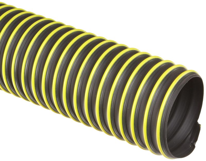 Photo 1 of Flexadux T-7W Thermoplastic Rubber Duct Hose, Black, 6" ID, 0.030" Wall, 25' Length
