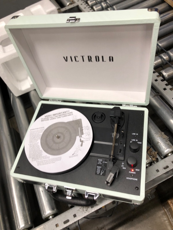 Photo 2 of Victrola Vintage 3-Speed Bluetooth Portable Suitcase Record Player with Built-in Speakers, Upgraded Turntable Audio Sound - MINT