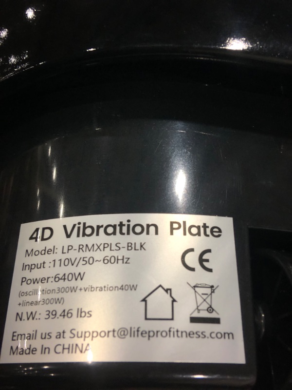 Photo 3 of  "Not Functional, For Parts Only" Vibration Plate Exercise Machine - Triple Motor Oscillation, Linear, Pulsation + 3D/4D Motion Vibration Platform | Whole Body Viberation Machine for Fitness & Shaping. Black