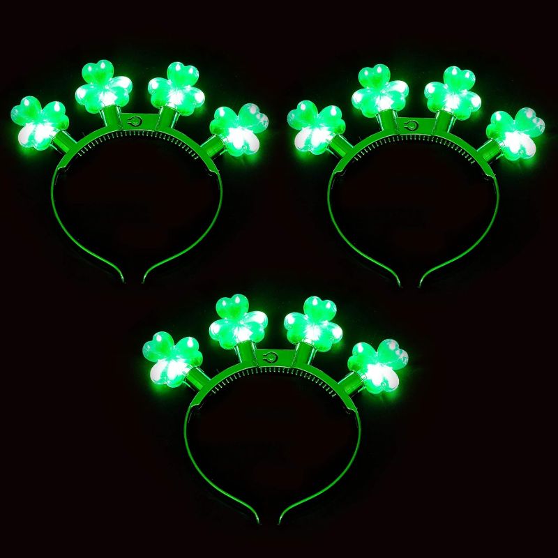 Photo 1 of 3 Pcs St Patrick's Day Shamrock Headbands
