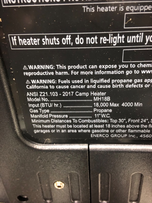 Photo 3 of Mr. Heater F274830 MH18BRV Big Buddy Grey Indoor-Safe Portable RV Propane Heater (4,000 , 9,000 and 18,000 BTU)