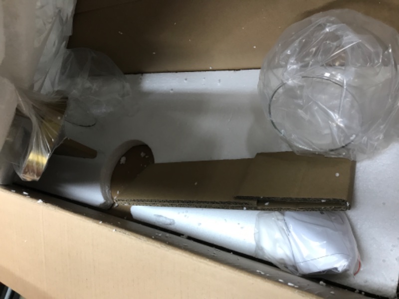 Photo 1 of 5-Light Gold Bathroom Light Fixtures, Bathroom Light Industrial Wall Sconce Over Mirror Bathroom Vanity Light Fixture with Glass Shades - Vanity Lights for Bathroom Farmhouse Bedroom Dressing Mirror 5 light Gold