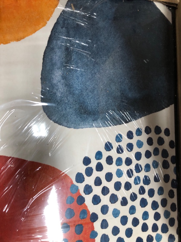 Photo 1 of * used item * see all images * 
Wall Art 3 Pieces Of Framed Decorative Paintings Abstract Simple Red Orange Blue And Other Color 