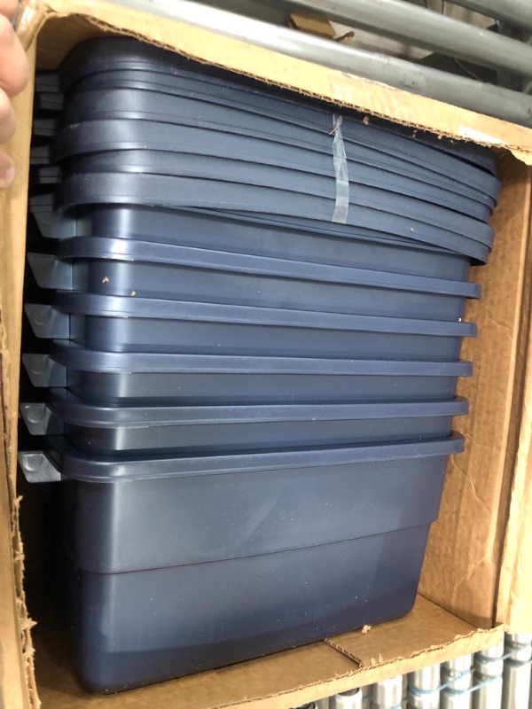 Photo 1 of 6 pack small navy blue containers 