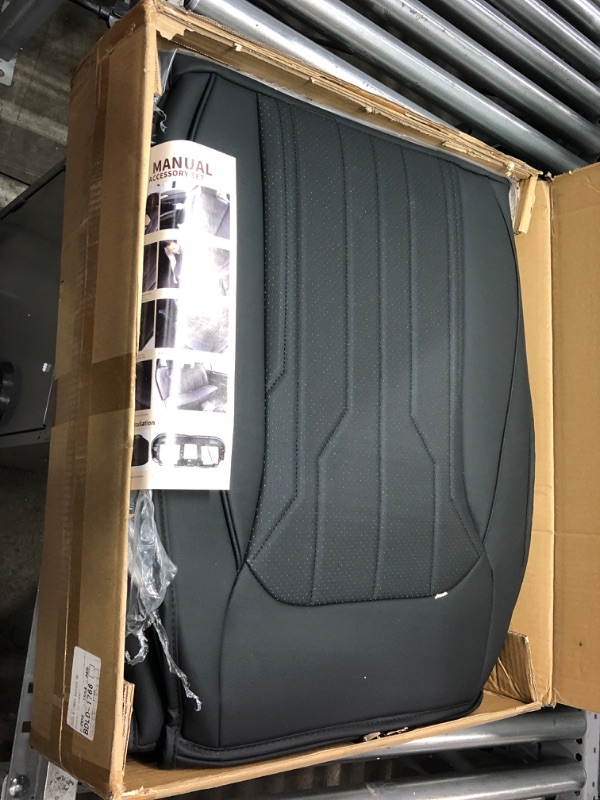Photo 1 of AOOG Leather Car Seat Covers, Leatherette Automotive Seat Covers for Cars SUV Pick-up Truck, Non-Slip Vehicle Car Seat Covers Universal Fit Set for Auto Interior Accessories, Full Set, Black… Full Set 03-BLACK