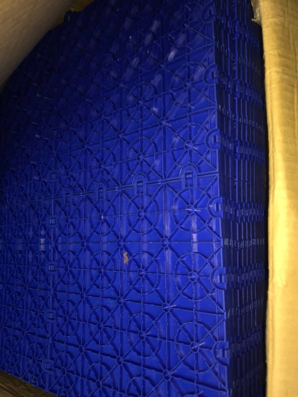 Photo 1 of IncStores Nitro Snap-Together Garage Flooring Tiles, Non-Slip Interlocking Plastic Floor Tiles, Garage Organization, Workshops & Trailers | Diamond Pattern, Shelby Blue, 52 Tiles (52 Sq/Ft) 52 Tile (52 Sq/Ft) Diamond Shelby Blue