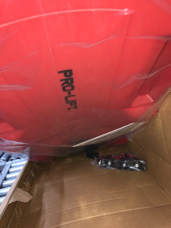 Photo 2 of Pro Lift Mechanic Plastic Creeper 40 Inch - Blow Molded Ergonomic HDPE Body with Padded Headrest & Dual Tool Trays - 350 Lbs Capacity Red