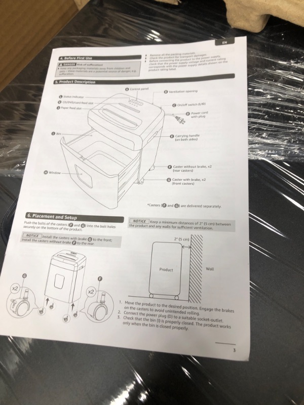 Photo 3 of Amazon Basics 12 Sheet Micro-Cut Paper,Credit Card and CD Shredder for Office/Home & Paper Shredder Sharpening