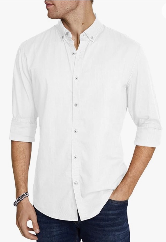 Photo 1 of mens white xlarge button down top