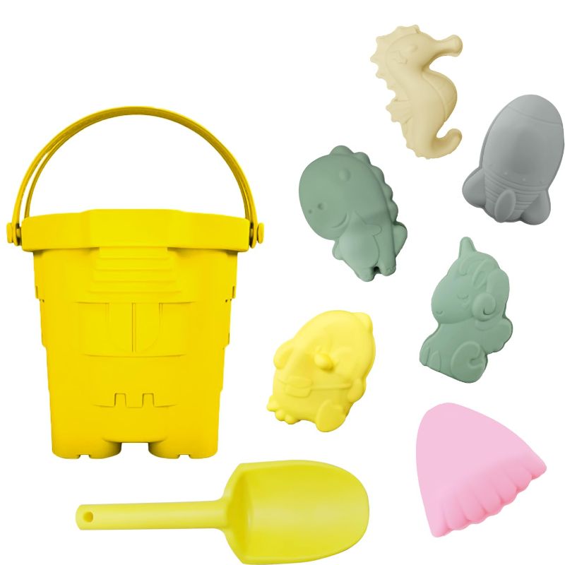 Photo 1 of ***BEIGE BUCKET***
weiff Modern Baby Snow Sand Toys, Snow Pail Silicone Garden Tools Yellow Castle Buckets Shovel 6 Sand Molds for Kids Toddler Outdoor Playset Birthday Gift Christmas Halloween Winter Trip
