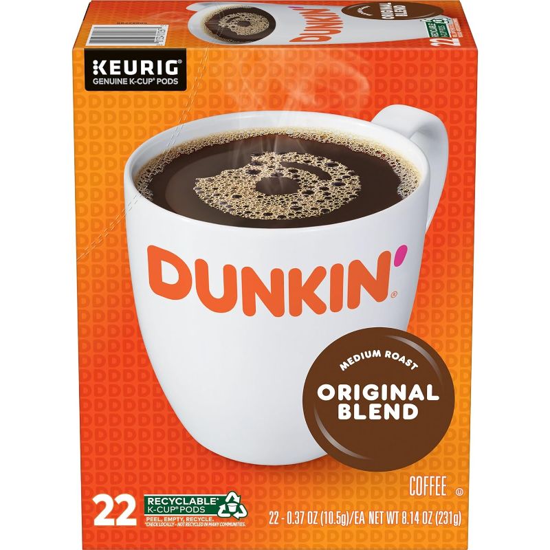 Photo 1 of 09/2025
Dunkin' Original Blend Medium Roast Coffee, 88 Keurig K-Cup Pods Original 22 Count