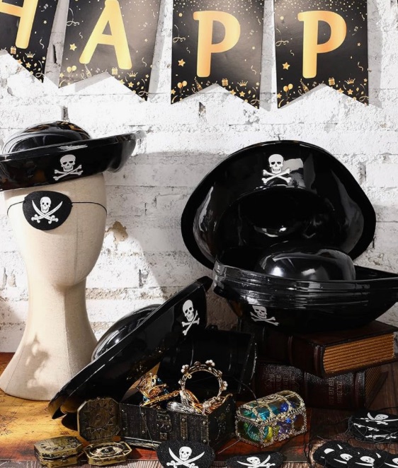 Photo 1 of 2 pack
Tarpop 48 Pcs Halloween Kid Pirate Hat Set Include 24 Pcs Skull Print Captain Hat and 24 Pcs Black Pirate Eye Patch Pirate Costume Cap Accessories for Adult Halloween Cosplay Pirate Fancy Supply Party