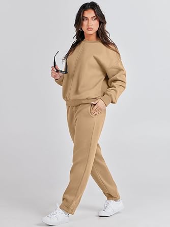 Photo 1 of MEDIUM
Prinbara Women's 2 Piece Outfits Long Sleeve Crewneck Pullover Sweatpants Tracksuit Sweatsuits Lounge Sets
