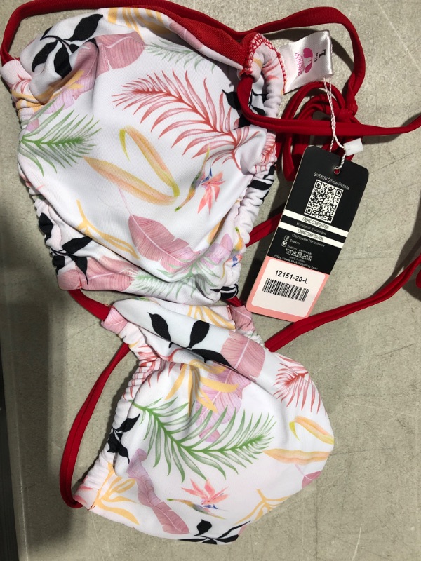 Photo 1 of **SIZE LARGE** 
SHEKINI Women's Cutout Halter Bikini Set Tie Side Bathing Suit 