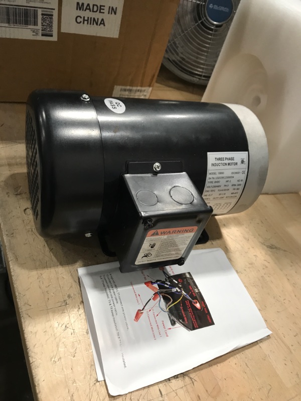 Photo 2 of 2HP Electric Motor 3450 RPM General Purpose Three Phase Motor 230V/460V 56C Frame 5/8"Shaft Diameter CW/CCW Rolled Steel Shell 60 HZ TEFC