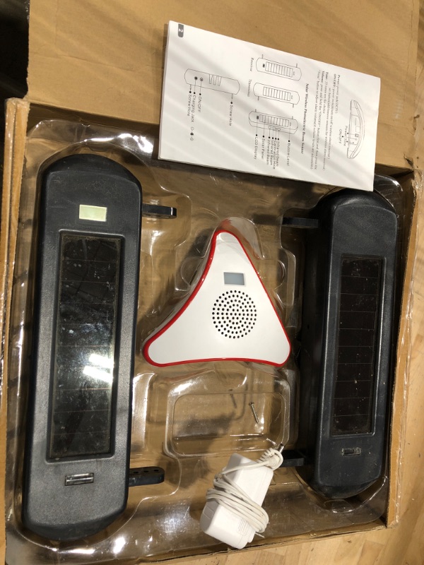 Photo 2 of ***Parts Only***HTZSAFE Solar Wireless Driveway Alarm System- 1/2 Mile Long Transmission Range- 300 Feet Wide Sensor Range- No Wiring No Need Replace Battery- Outdoor Weatherproof DIY Security Perimeter Alert System