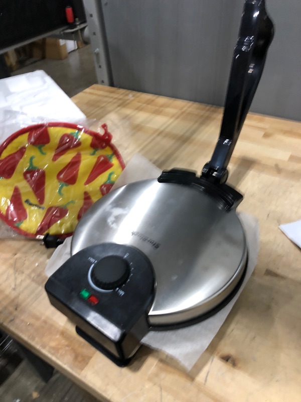 Photo 2 of **NON REFUNDABLE NO RETURNS SOLD AS IS**
**PARTS ONLY**10inch Roti Maker by StarBlue with FREE Roti Warmer - The automatic Stainless Steel Non-Stick Electric machine to make Indian style Chapati, Tortilla, Roti AC 110V 50/60Hz 1200W