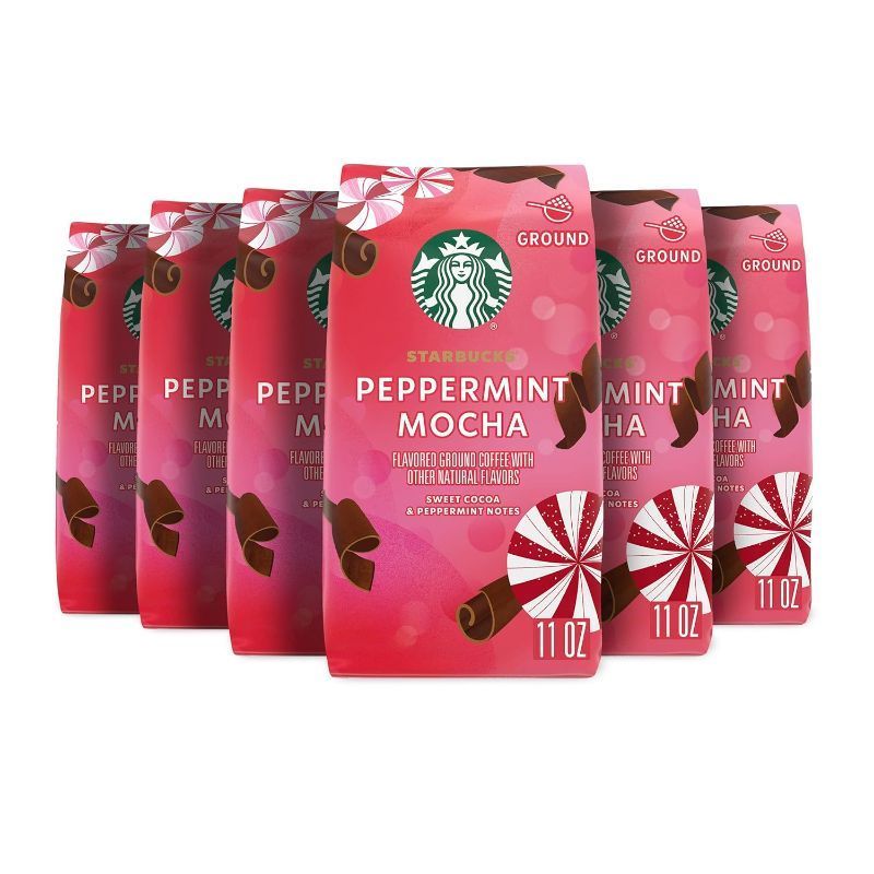 Photo 1 of 1/1
***BEST BY 05/26/2024*** Starbucks Ground Coffee, Peppermint Mocha Naturally Flavored Coffee, 100% Arabica, Limited Edition Holiday Coffee, 6 Bags (11 Oz Each) Peppermint Mocha 11 Ounce (Pack Of 6)