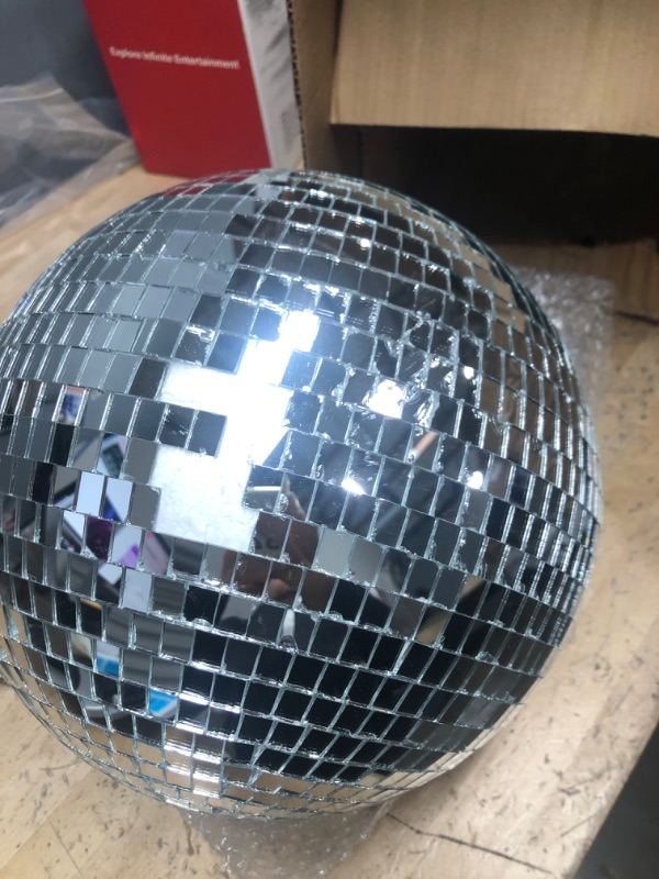 Photo 2 of **SEE CLERK COMMENTS**
12" Disco Ball Mirror Ball Disco Party Decoration Stage Light Dj Light Effect Home Business Christmas Display Decoration Silver
12" Disco Ball Mirror Ball Disco Party Decoration Stage Light Dj Light Effect Home Business Christmas Di