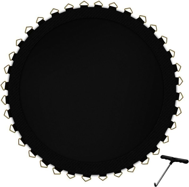 Photo 1 of **MISSING HOOK TO ATTACH MAT TO FRAME**
JUMPMKT Trampoline Replacement Mat, Fits 15ft Round Trampoline Frame with ,96 V-Rings, Bounce Safely with Extra Rows of Stitching, Premium Trampoline mat.
