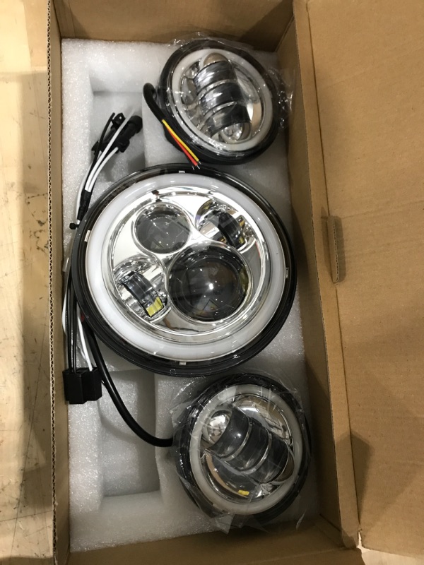 Photo 2 of Eagle Lights 7 inch LED Headlight Kit for Jeeps with White LED Halo Rings
