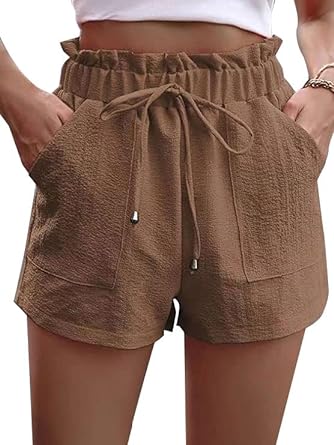 Photo 1 of **SIMILAR TO STOCK PHOTO* Heyakso Womens Shorts High Waist Comfy Drawstring Casual Elastic Waist Pocketed Shorts 2023 SIZE XXL
