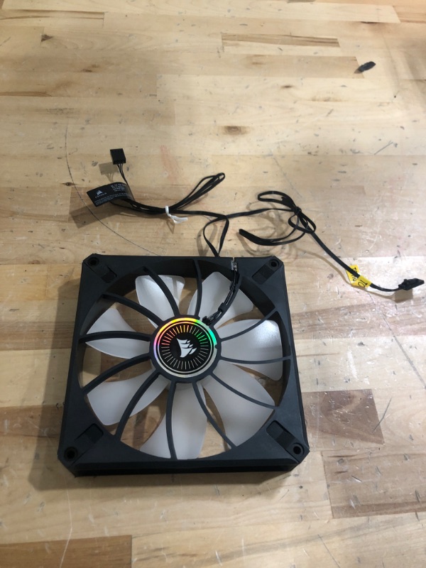 Photo 2 of Corsair iCUE AF120 RGB Elite 120mm PWM Fan - Eight RGB LEDs - AirGuide Technology - Fluid Dynamic Bearing - Zero RPM Fan Mode - CORSAIR iCUE Software Compatible - Black AF RGB ELITE Single (120mm) Black