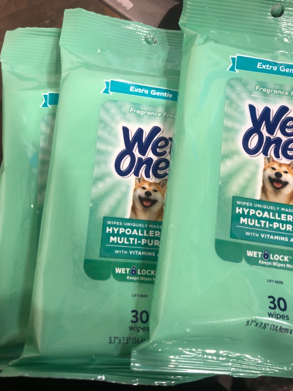 Photo 2 of 3-expires on 05/24/2023****Wet Ones for Pets Hypoallergenic Multi-Purpose Dog Wipes with Vitamins A, C & E - Fragrance-Free Hypoallergenic Dog Wipes for All Dogs Wipes Multipurpose 30 Count