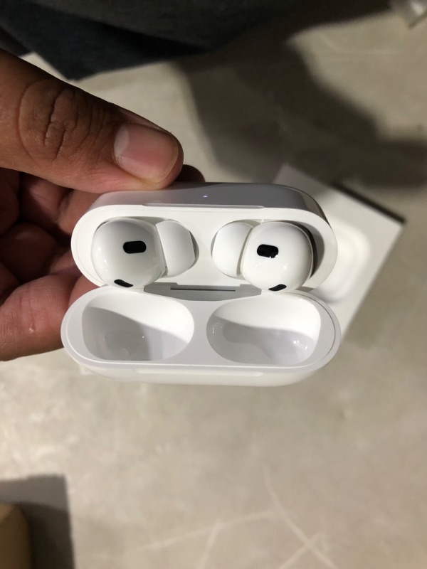 Photo 4 of Apple AirPods Pro (2nd Generation) Wireless Earbuds, Up to 2X More Active Noise Cancelling, Adaptive Transparency, Personalized Spatial Audio, MagSafe Charging Case, Bluetooth Headphones for iPhone