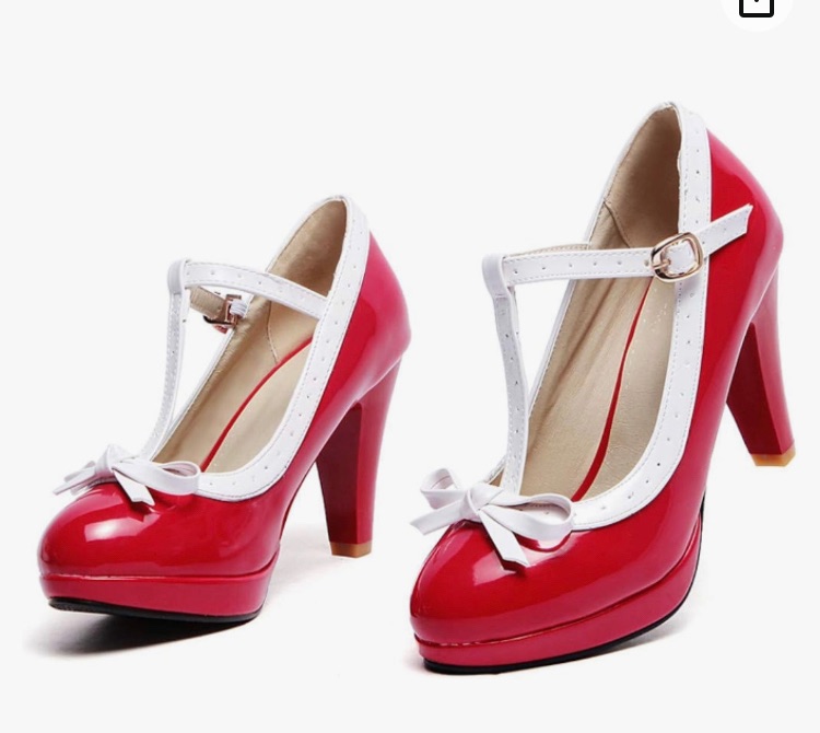 Photo 1 of ForeMode Fashion Women T-Strap High Heels Bow Platform Round Toe Pumps Leather Summer Sweet Shoes size 8