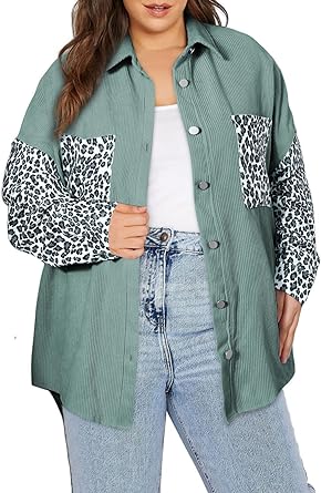 Photo 1 of Eytino Womens Plus Size Long Sleeve Button Down Boyfriend Shirts Casual Plaid Shacket Jacket Coats size 1x