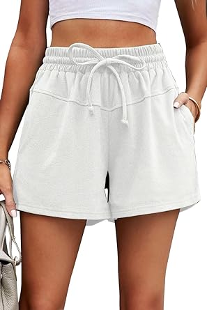 Photo 1 of Heyakso Womens Sweat Shorts Casual Summer Athletic Shorts Drawstring Elastic High Waist Shorts 2023 size large 