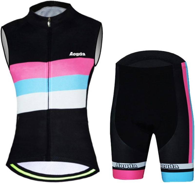 Photo 1 of Aogda Cycling Vests Jerseys Women Bike Shirts Team Biking Sleeveless Clothing Tops Tights Bicycle size xxxlarge 3xl 