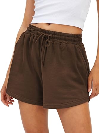 Photo 1 of AUTOMET Womens Sweat Shorts Casual Summer Athletic Shorts Elastic Comfy Shorts High Waist Shorts Fall Fashion Clothes 2023 size medium 