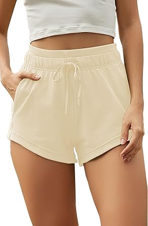 Photo 1 of Heyakso Womens Sweat Shorts with Drawstrawing Casual Elastic High Waist Athletic Shorts