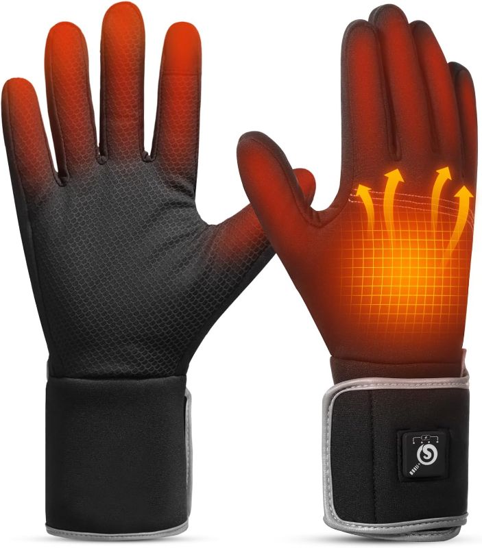 Photo 1 of **powers on**
SAVIOR HEAT Heated Glove Liners-Upgraded Rechargeable Electric Battery Heating Gloves for Men Women,Thin Hand Warmers Motorcycle Gloves for Hiking,Cycling,Typing,Running
