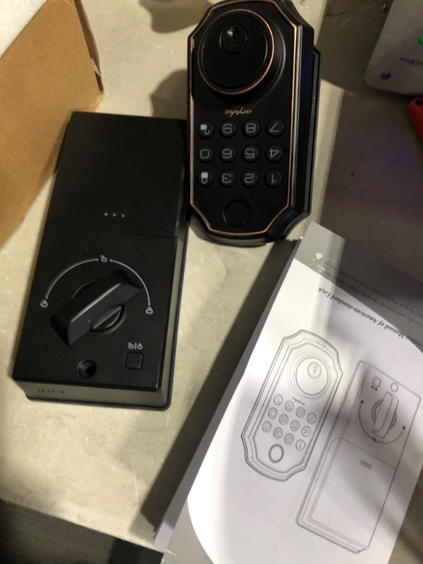 Photo 2 of * used item * see all images *
Arpha Fingerprint Door Lock with APP Control, 5-in-1 Keyless Entry Door Lock Deadbolt, Smart Locks for Front Door,