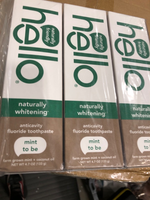 Photo 2 of Hello Naturally Whitening Fluoride Toothpaste, Natural Peppermint Flavor and Tea Tree Oil, Peroxide Free, Gluten Free, SLS Free, 3 Pack, 4.7 OZ Tubes Peppermint 4.7 Ounce (Pack of 3)