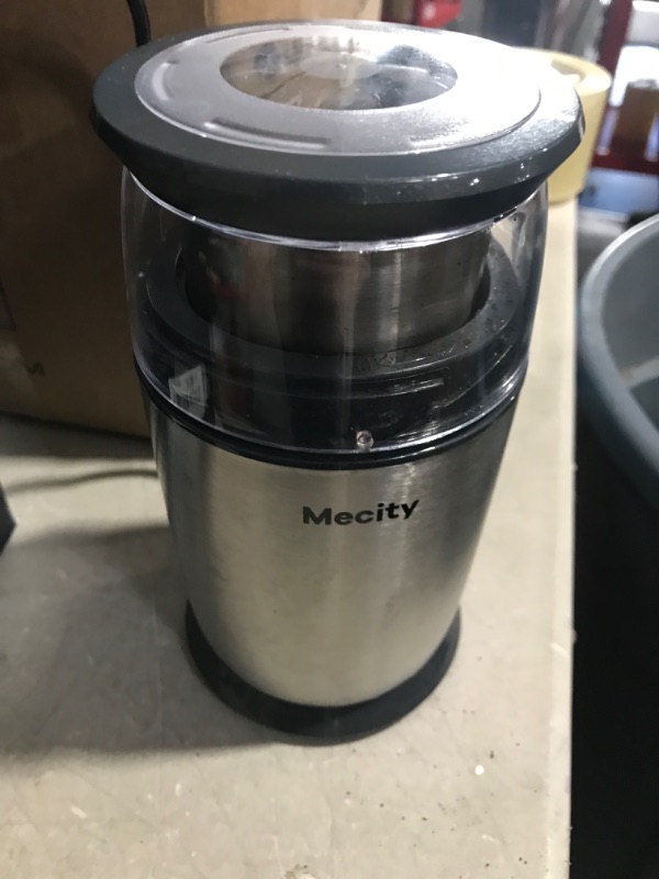 Photo 2 of **POWERS ON***Mecity Electric Coffee Grinder Fast Grinder with 6 Stainless Steel Blades for Beans, Condiment, Pepper and Salt, Espresso Ground Coffee Grinder, Removable Bowl, Easy to Clean, 200W
