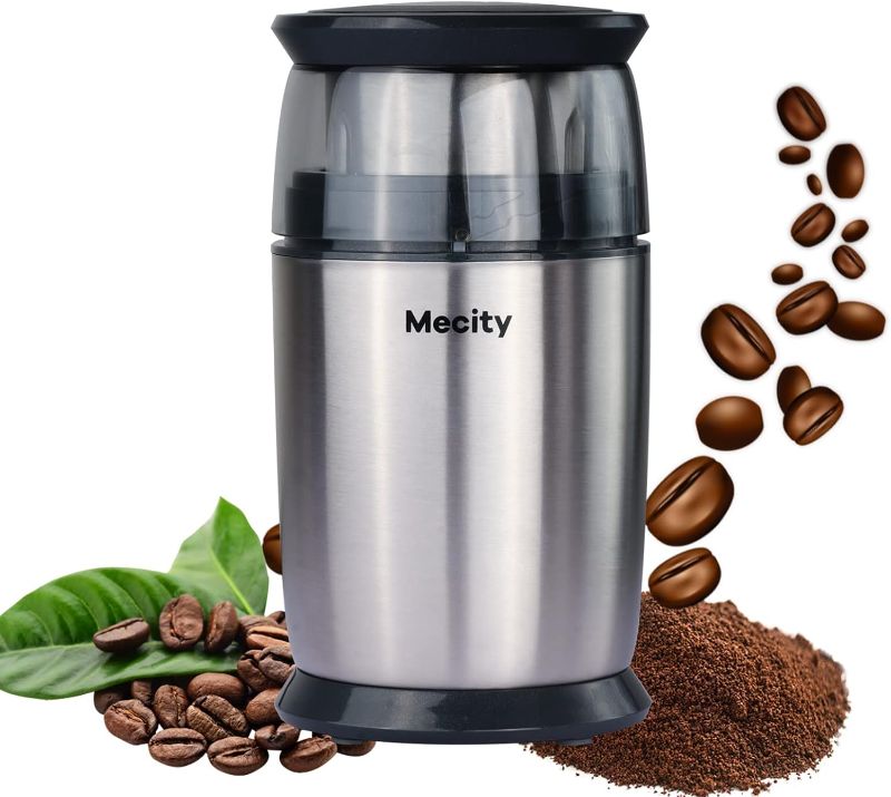 Photo 1 of **POWERS ON***
Mecity Electric Coffee Grinder Fast Grinder with 6 Stainless Steel Blades for Beans, Condiment, Pepper and Salt, Espresso Ground Coffee Grinder, Removable Bowl, Easy to Clean, 200W
