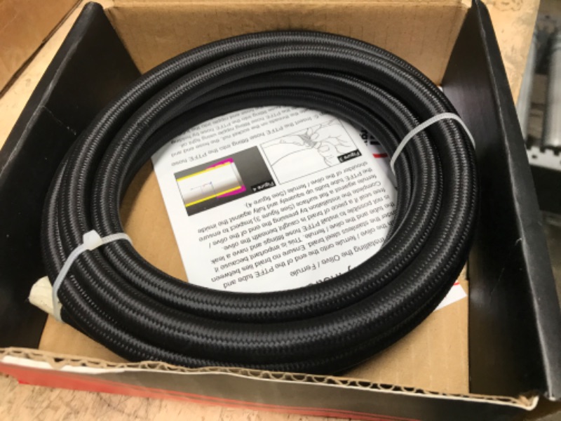 Photo 2 of EVIL ENERGY 6AN PTFE Fuel Line Fitting Kit,E85 Nylon Braided Fuel Hose 10FT(0.315Inch ID) Black 6AN Fitting+10Ft Hose