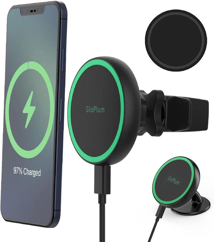 Photo 1 of Magnetic Wireless Car Charger Mount Compatible with Magsafe iPhone 15/ iPhone 14/iPhone 13, Fast Charging Air Vent Magnet Accessories Car Phone Holder
