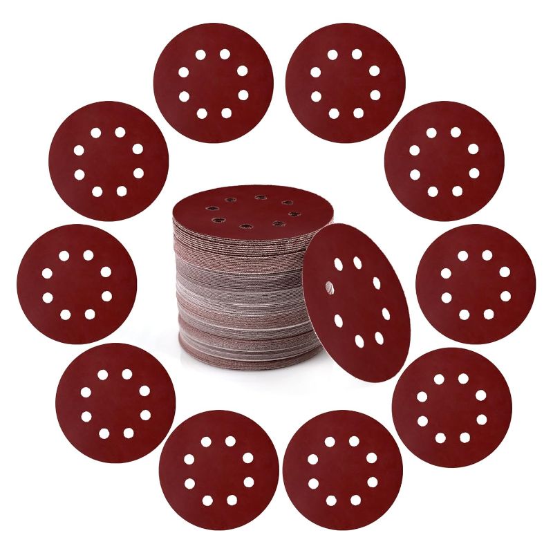 Photo 1 of 100 PCS 5 Inch Sanding Discs Hook and Loop Sandpaper for Random Orbital Sander 600 Grit
