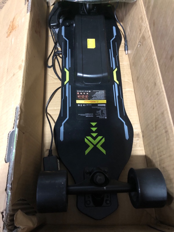 Photo 3 of ***see notes***isinwheel V8 Electric Skateboard with Remote, 1200W Brushless Motor, 30 Mph Top Speed & 12 Miles Range, Replaceable Battery, Electric Longboard for Adults ?Teens with Green Ambient Light V6-450W