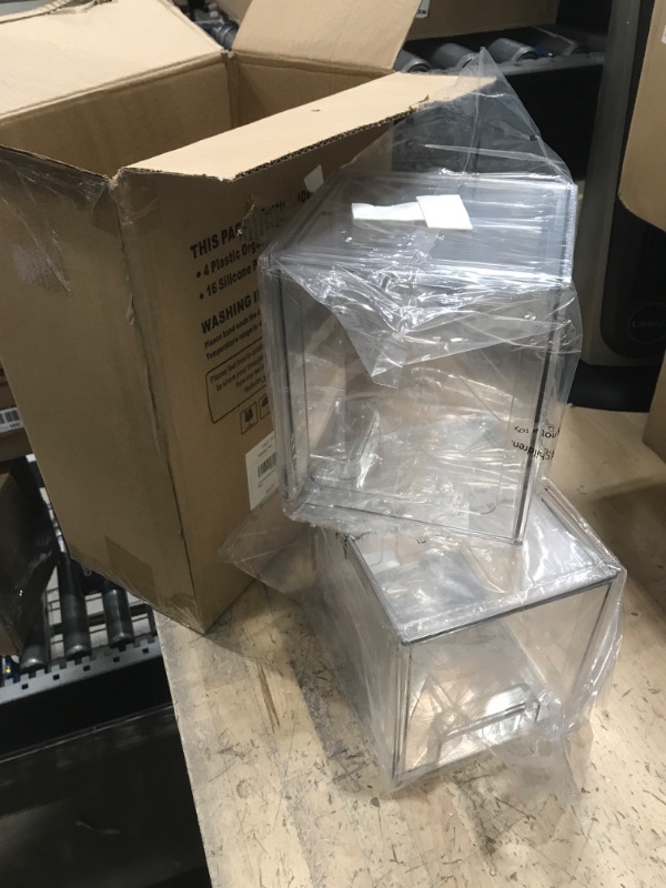 Photo 1 of Vtopmart 4 Pack Stackable Makeup Organizer Storage Drawers, 6.6’‘ Tall Acrylic Bathroom Organizers?Clear Plastic Storage Bins For Vanity, Undersink, Kitchen Cabinets, Pantry Organization and Storage