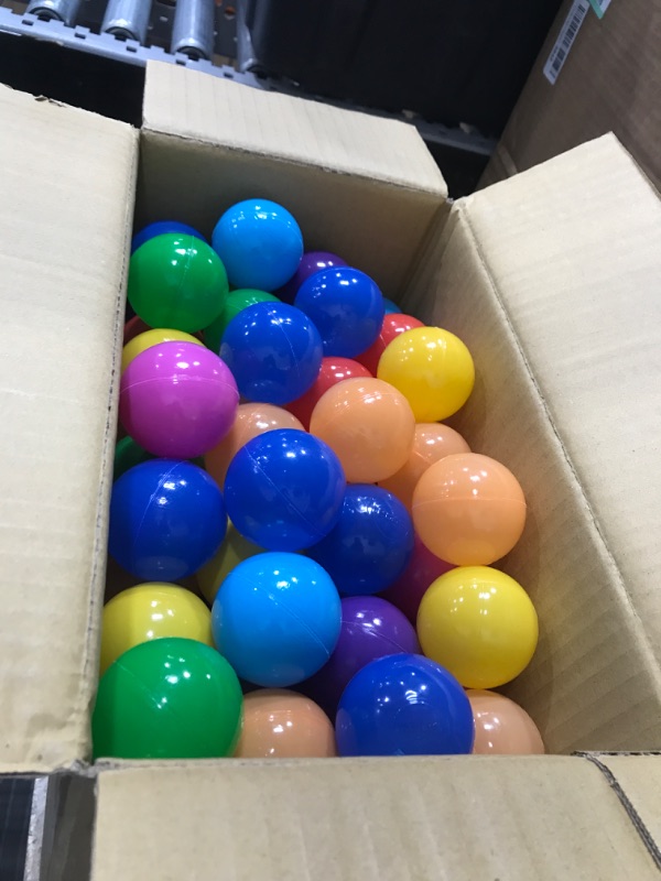 Photo 2 of Playz 50 Soft Plastic Mini Ball Pit Balls w/ 8 Vibrant Colors - Crush Proof, No Sharp Edges, Non Toxic, Phthalate & BPA Free for Baby Toddler Ball Pit, Play Tents & Tunnels Indoor & Outdoor 50 Balls with 8 Colors